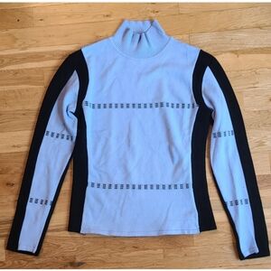 Nils Sportswear Mock Neck Downhill Ski Pullover Ribbed Sweater Small Cabincore